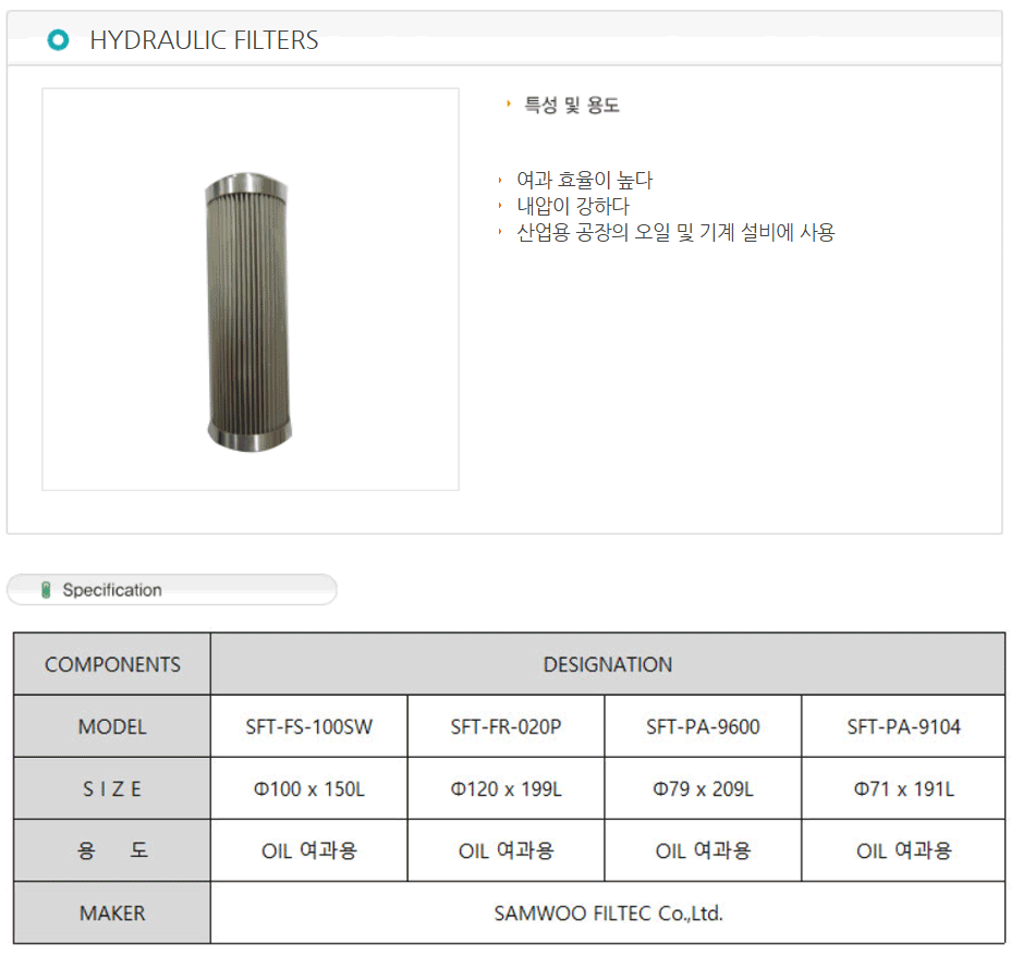HYDRAULIC FILTERS